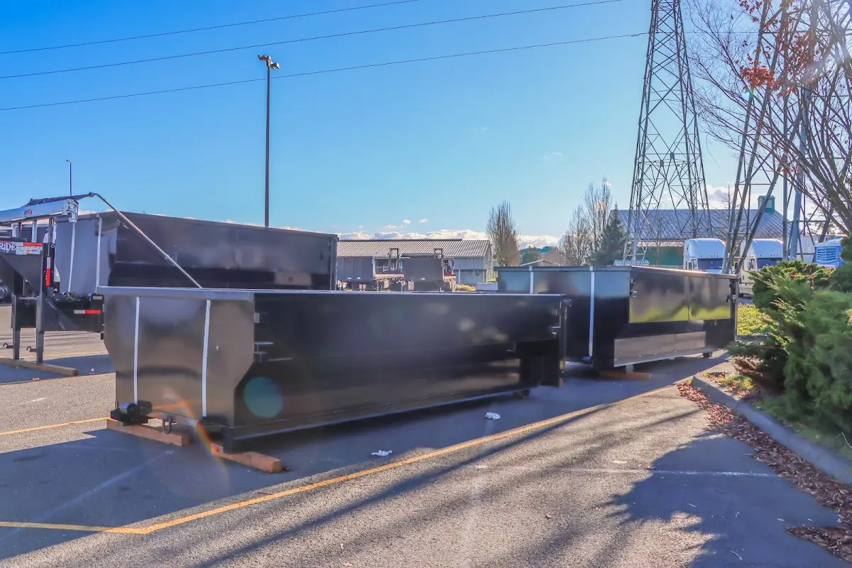Roll-off dumpster ready for waste disposal at job site for Construction Dumpster Rental in Oak Park